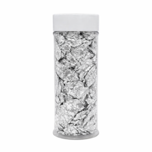 pot metallic vlokken zilver